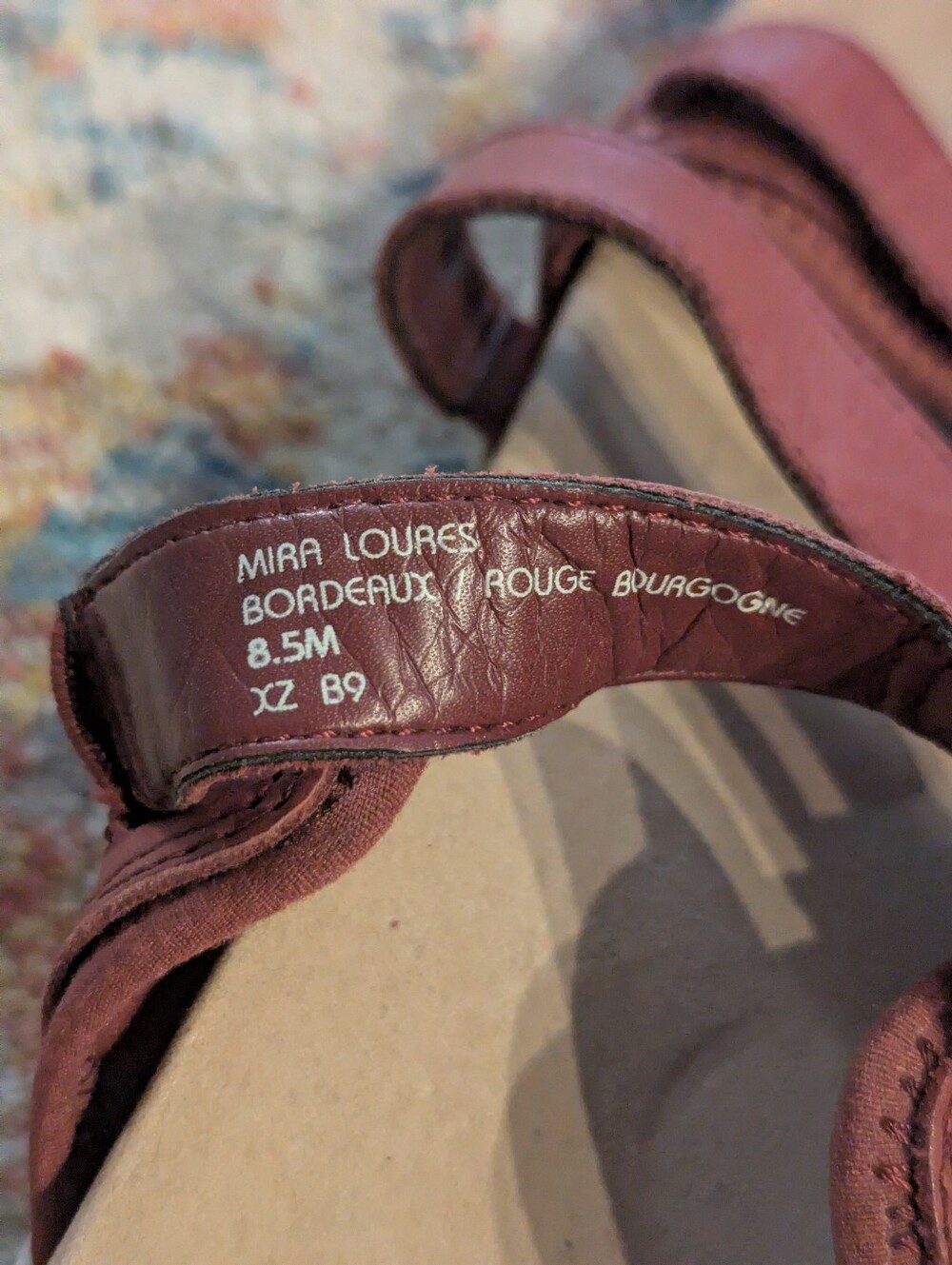 Earth Mira Loures Women’s 8.5M Bordeaux Red Leather Slip On 3 Strap Sandals - Picture 6 of 7